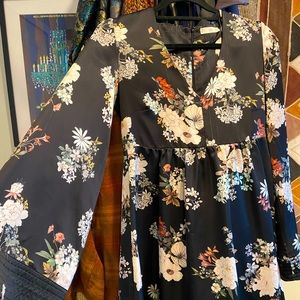 Elegant MANGO floral silky dress romper